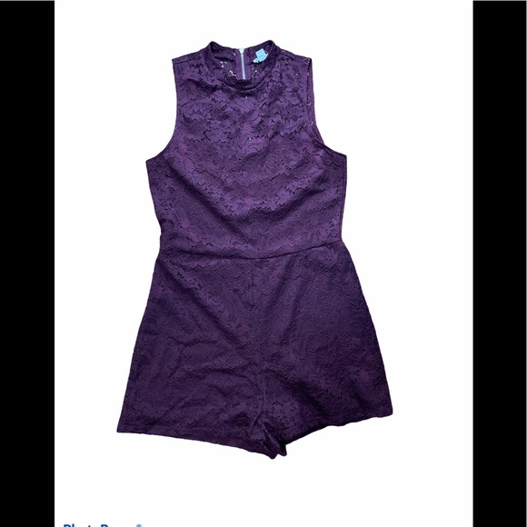 Garage burgundy lace sleeveless romper medium - Picture 1 of 9